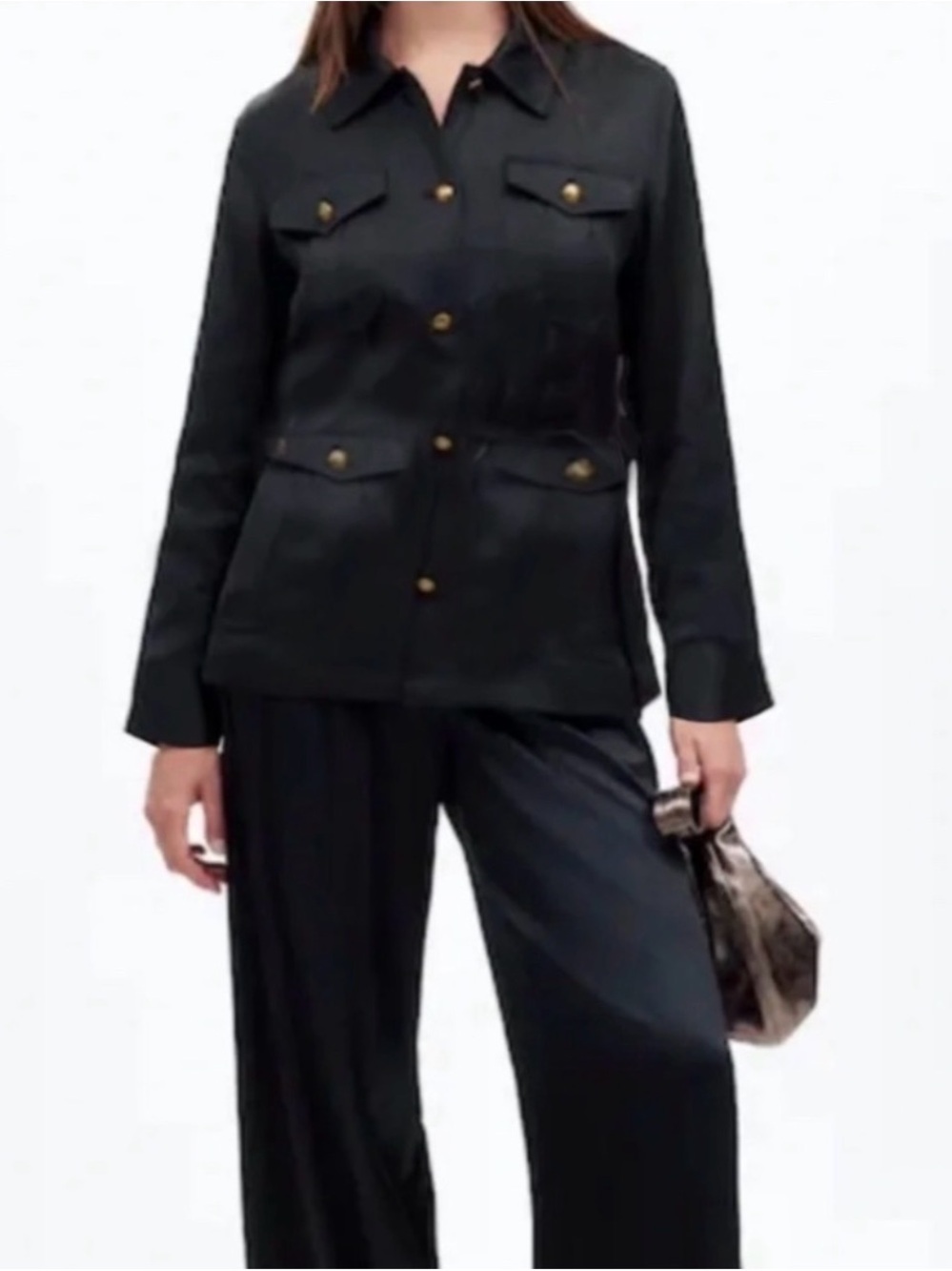 Madewell SatinJacket Double-Faced Blavk sz m